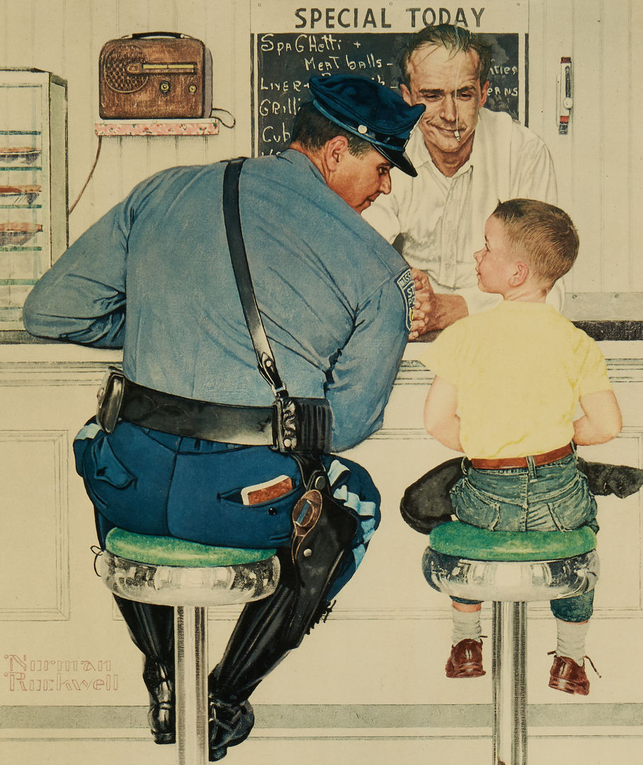 Lot 338: Norman Rockwell Signed Lithograph, The Runaway