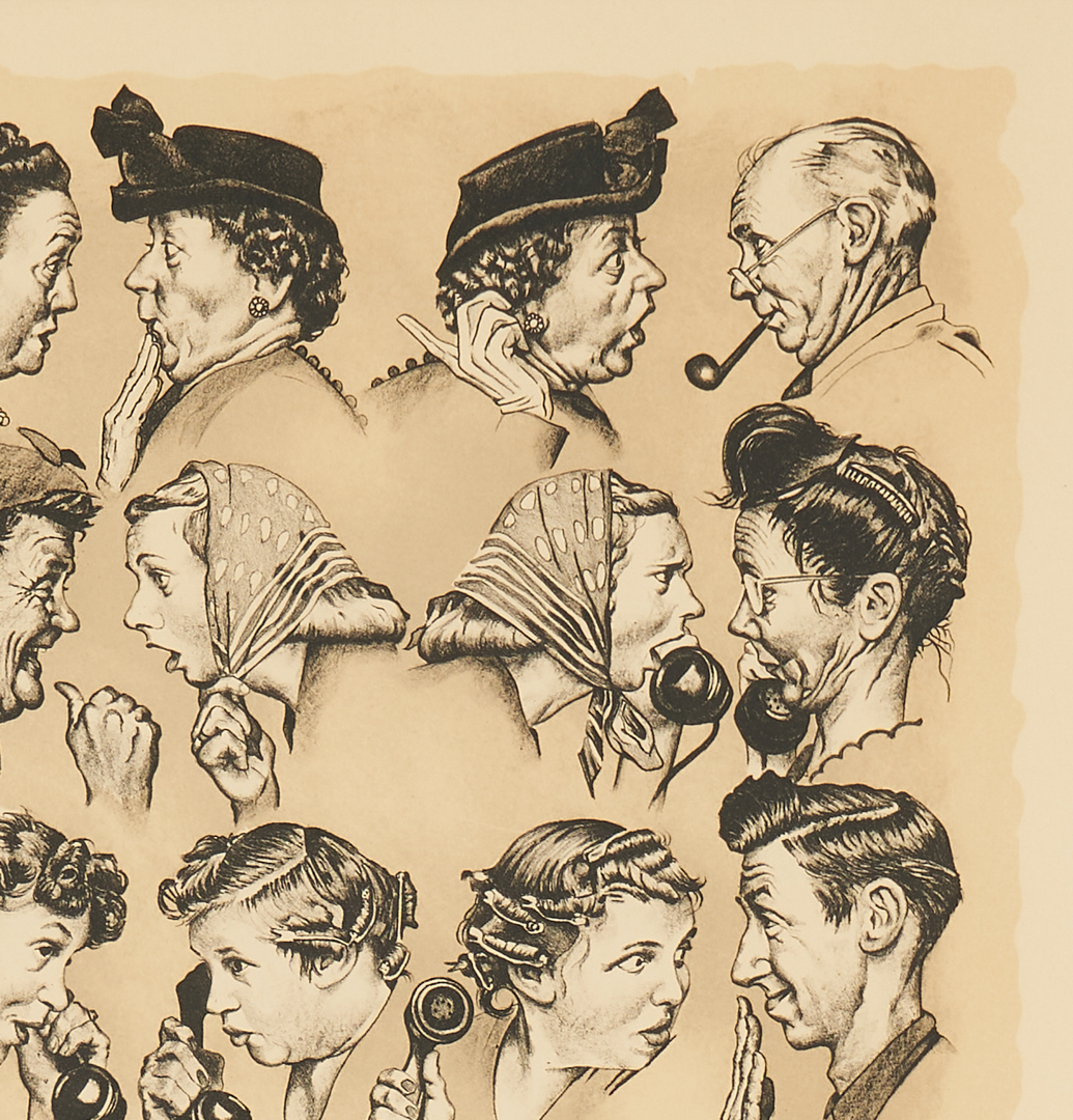 Lot 339: Norman Rockwell Signed Lithograph, The Gossips