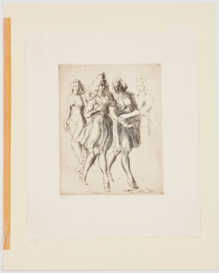 Lot 340: 2 Reginald Marsh Prints, Minsky's New Gotham Circus & Two Girls