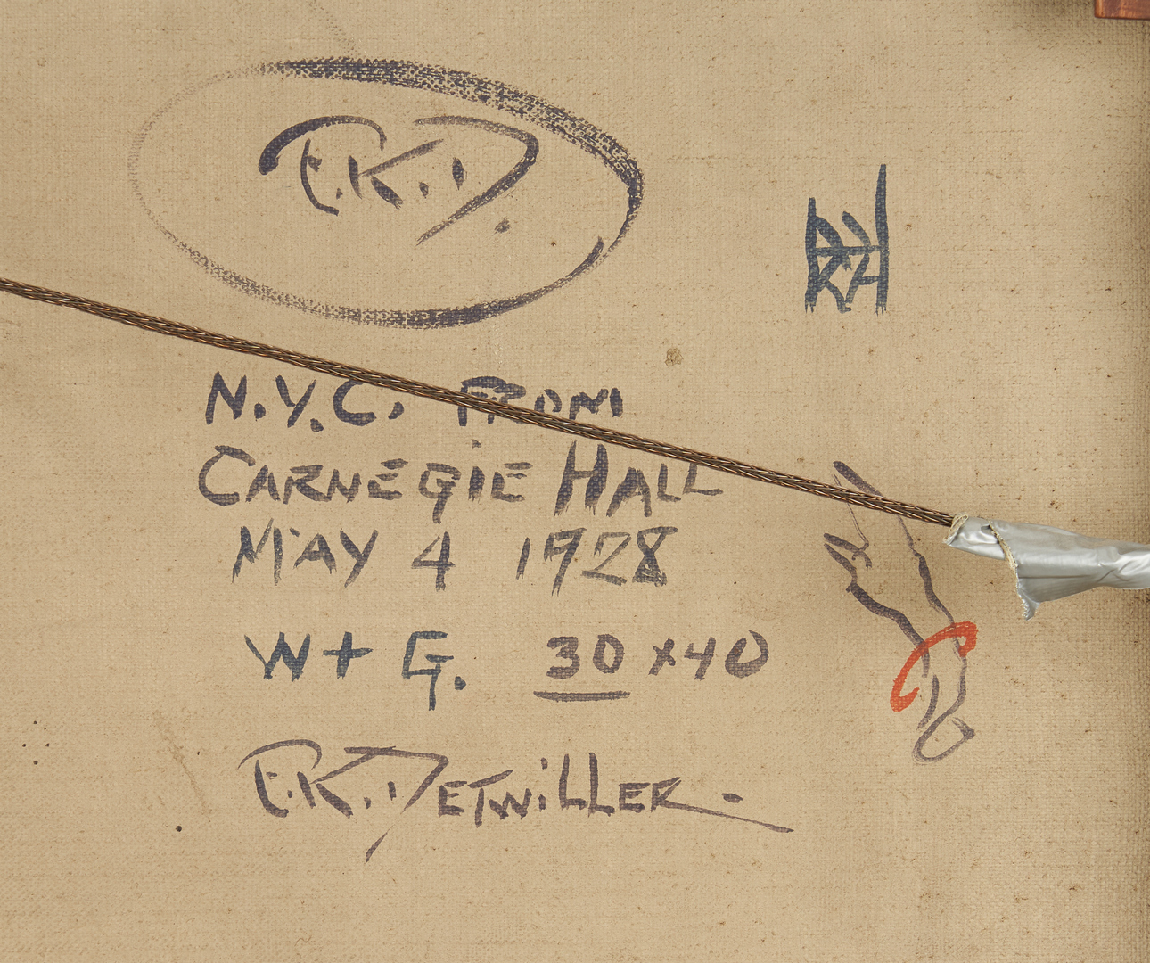 Lot 346: Frederick Detweiller O/C, N.Y.C. From Carnegie Hall