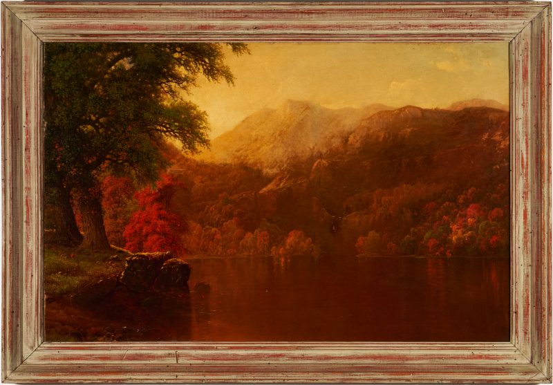 Lot 350: Hudson River School Autumn Landscape