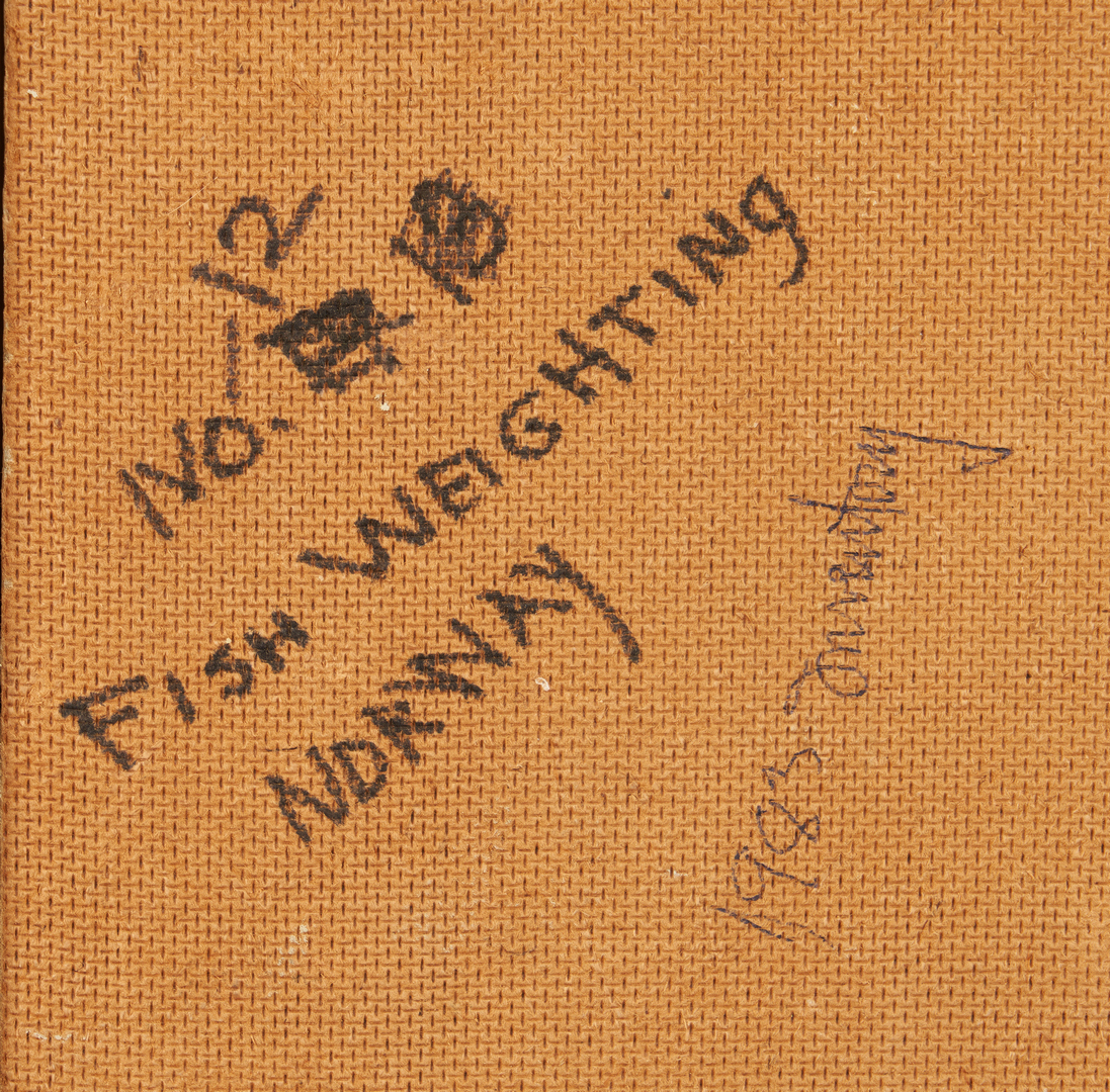 Lot 371: Carl Von Hanno O/B, Men Weighing Fish