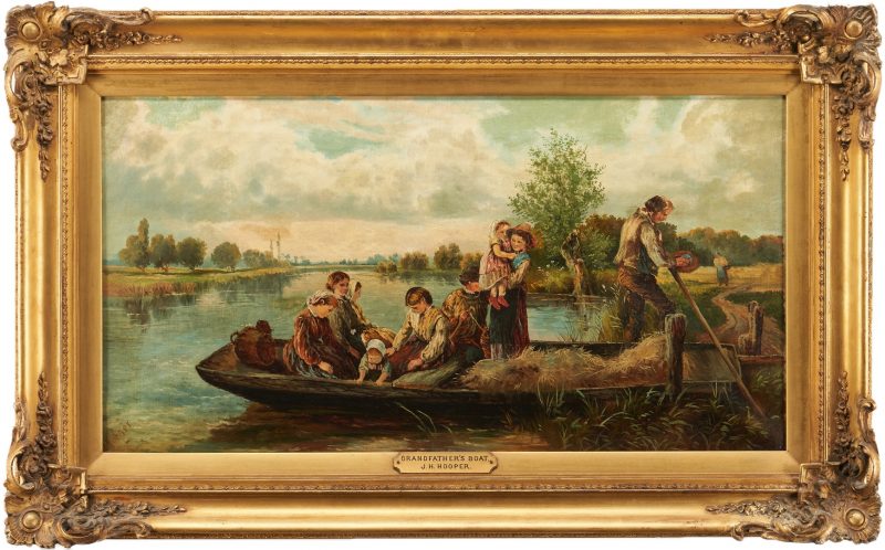 Lot 377: J. H. Hooper O/C Painting, Grandfather's Boat