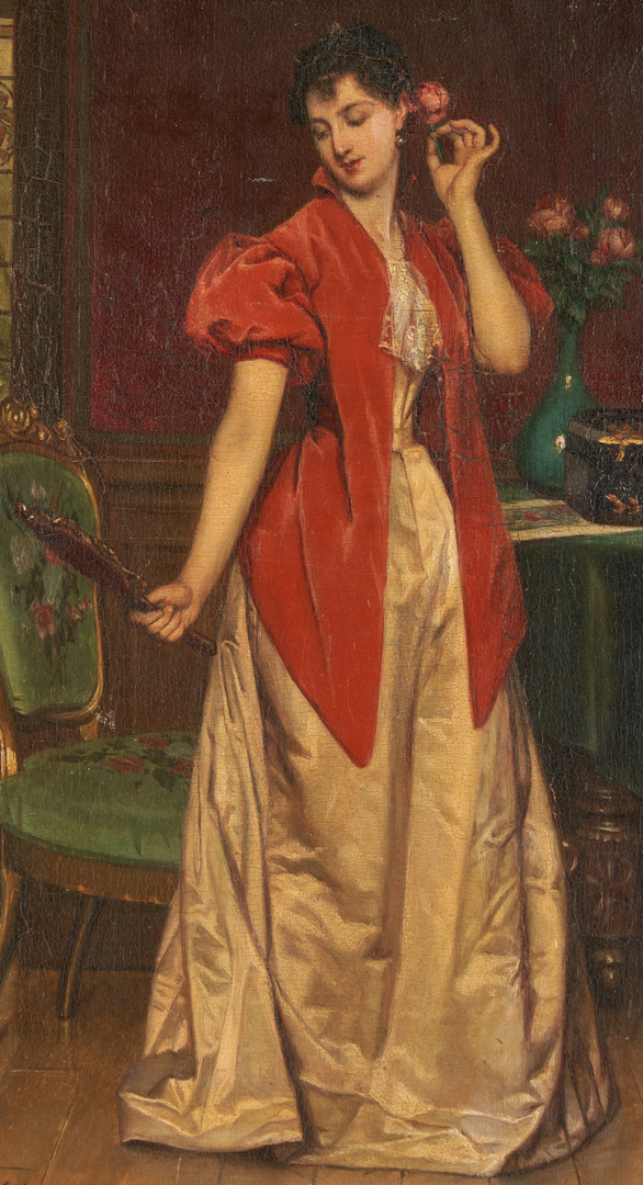 Lot 379: Attr. Louis Tannert O/P, Young Woman with Mirror