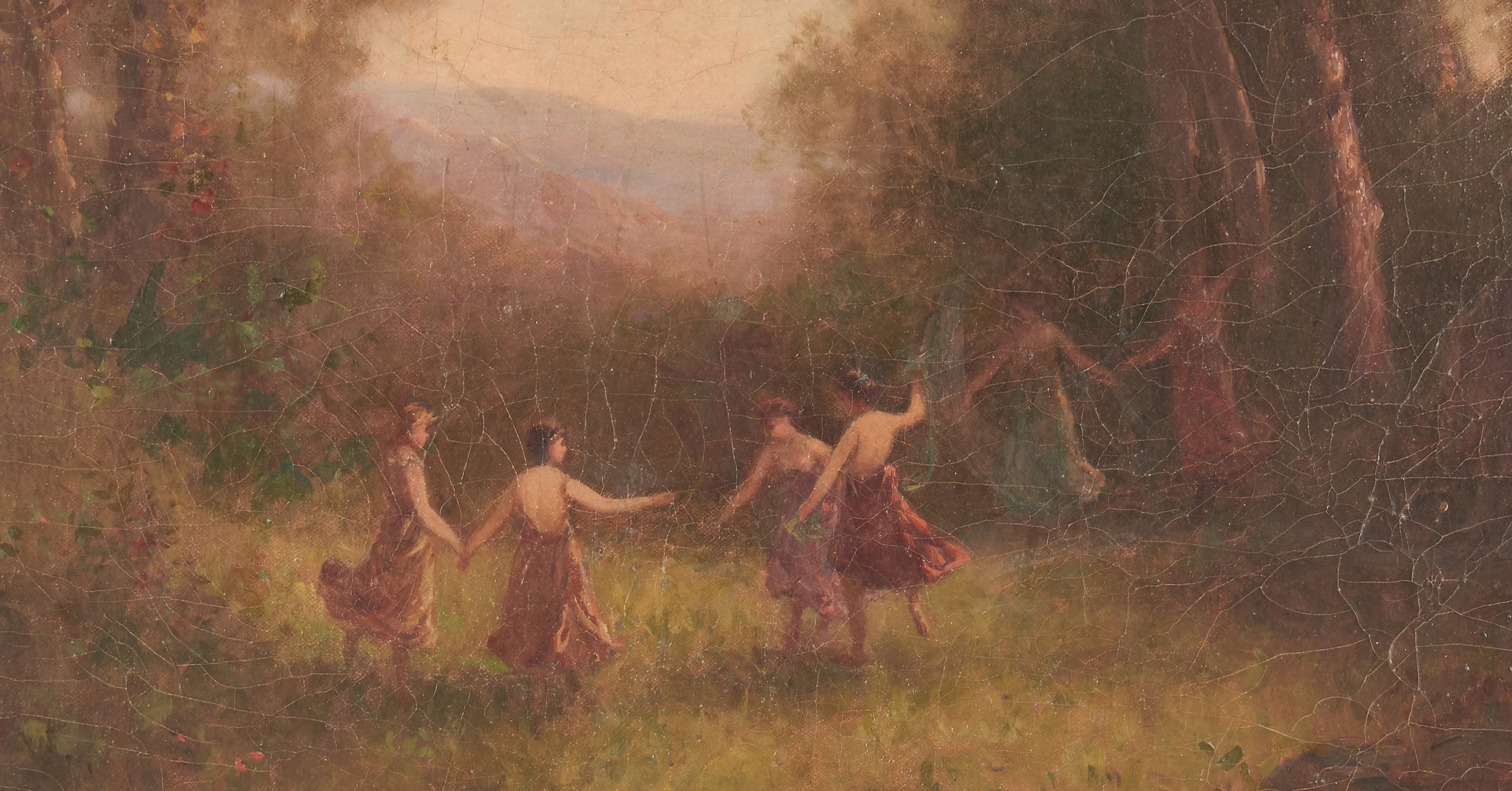Lot 380: Carl Muller Oil on Canvas, Dancing Females