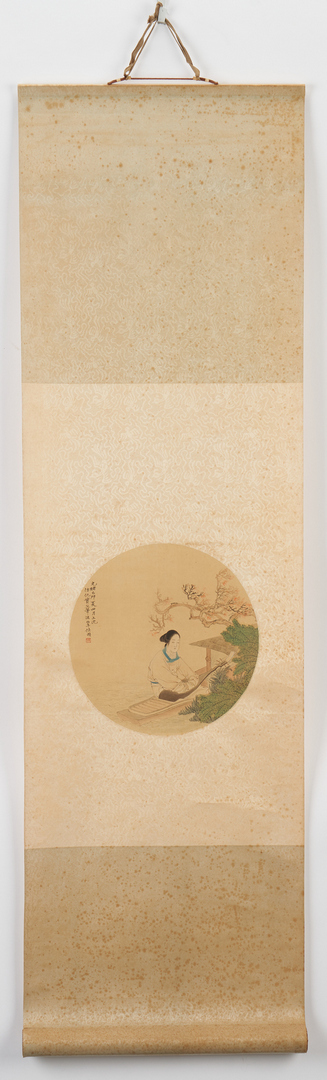 Lot 384: 2 Asian Scroll Paintings & 2 Japanese Prints
