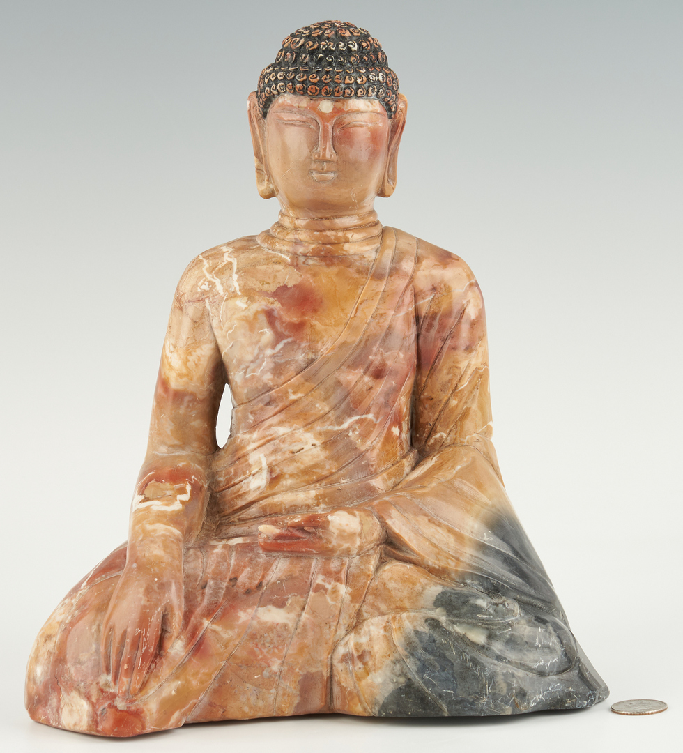 Lot 386: Asian Carved Hardstone Buddha Figure