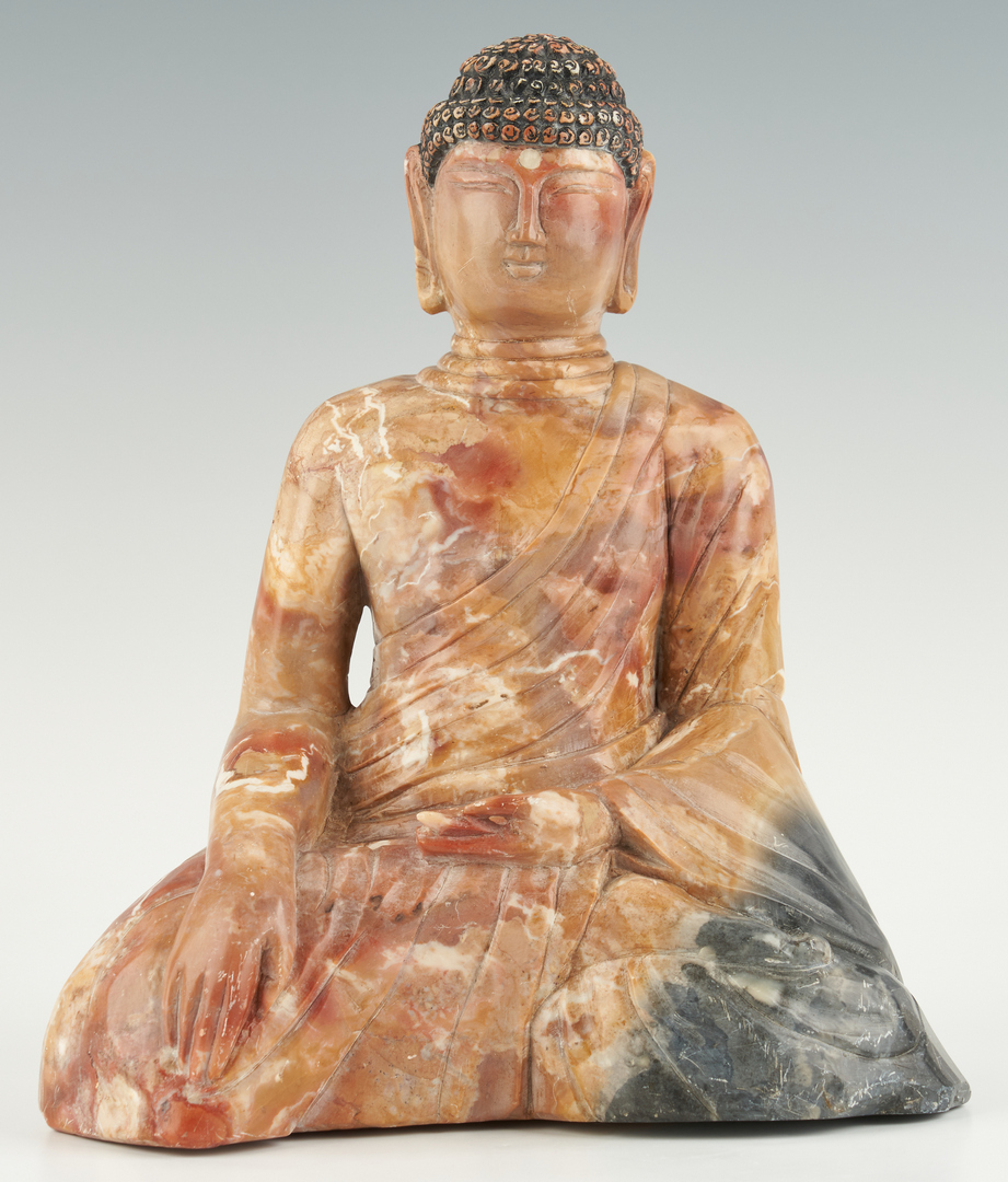 Lot 386: Asian Carved Hardstone Buddha Figure