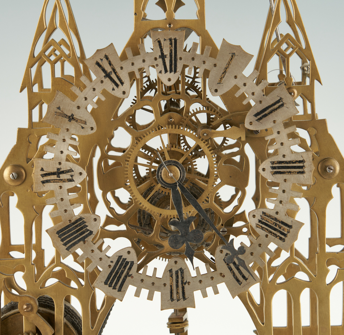 Lot 398: 19th. Century English Skeleton Clock