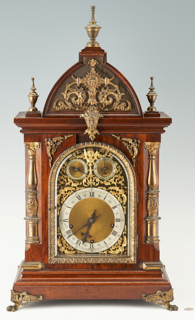 Lot 400: Continental Musical Bracket Clock w/ Bronze Mounts