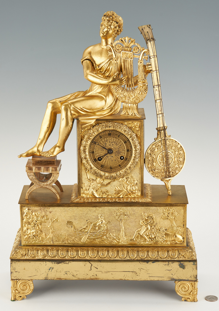 Lot 401: French Ormolu Figural Clock, Music Theme