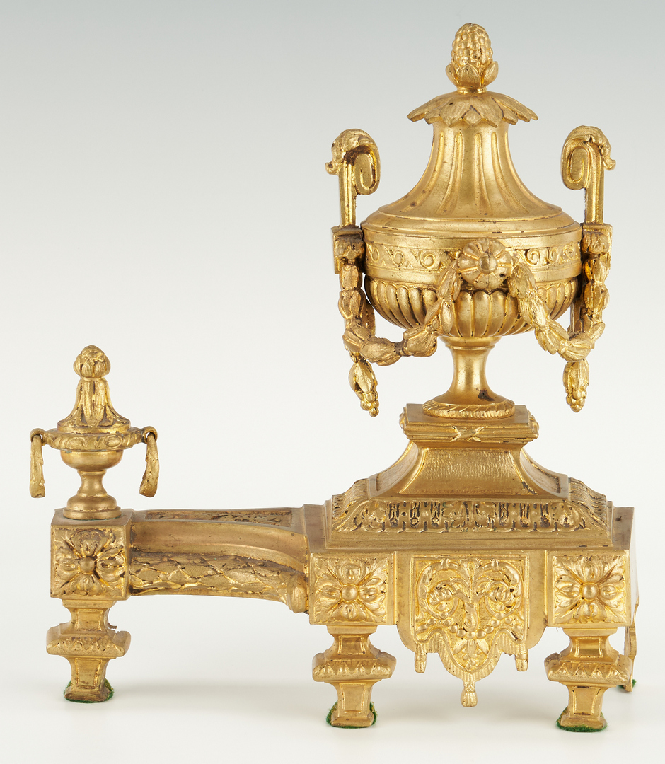 Lot 402: Pair French Gilt Bronze Chenets