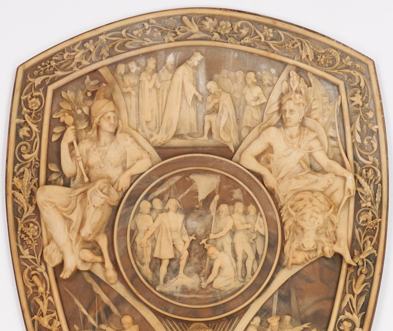 Lot 404: 2 Bas Relief Plaques, Columbus Related