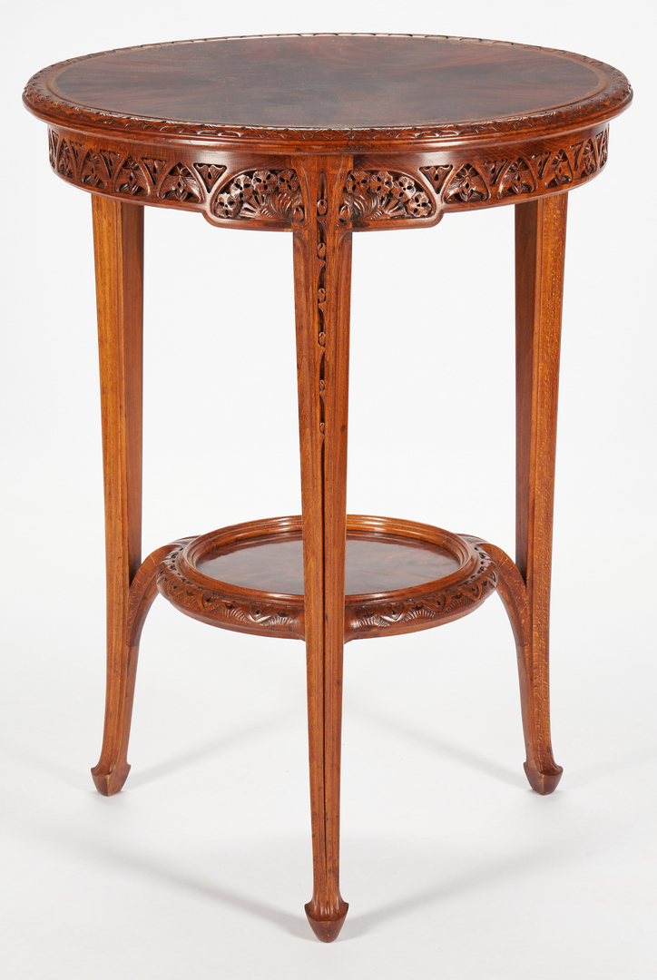 Lot 409: Majorelle Signed Art Nouveau Round Aubepine Table