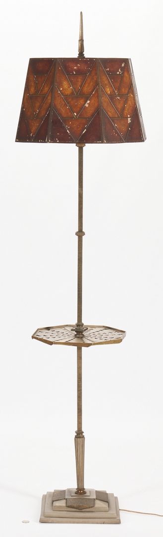 Lot 411: Art Deco Floor Lamp w/ Mica Shade