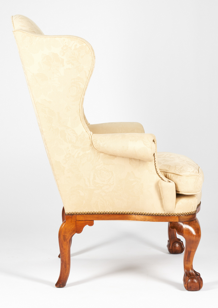 Lot 414: Chippendale Wingback Chair & Armchair