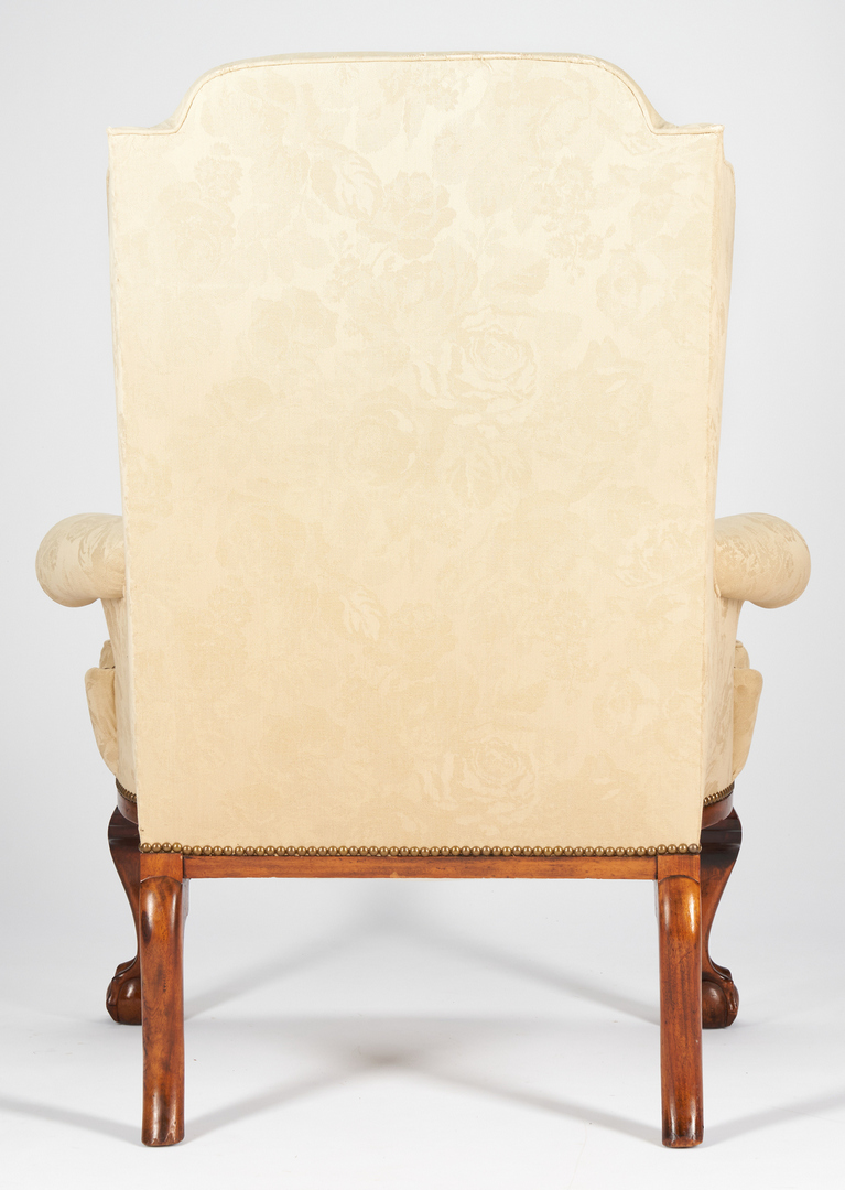 Lot 414: Chippendale Wingback Chair & Armchair
