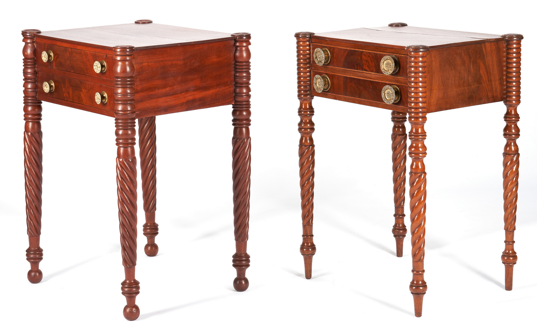 Lot 423: Two Sheraton 2-Drawer Small Work Tables