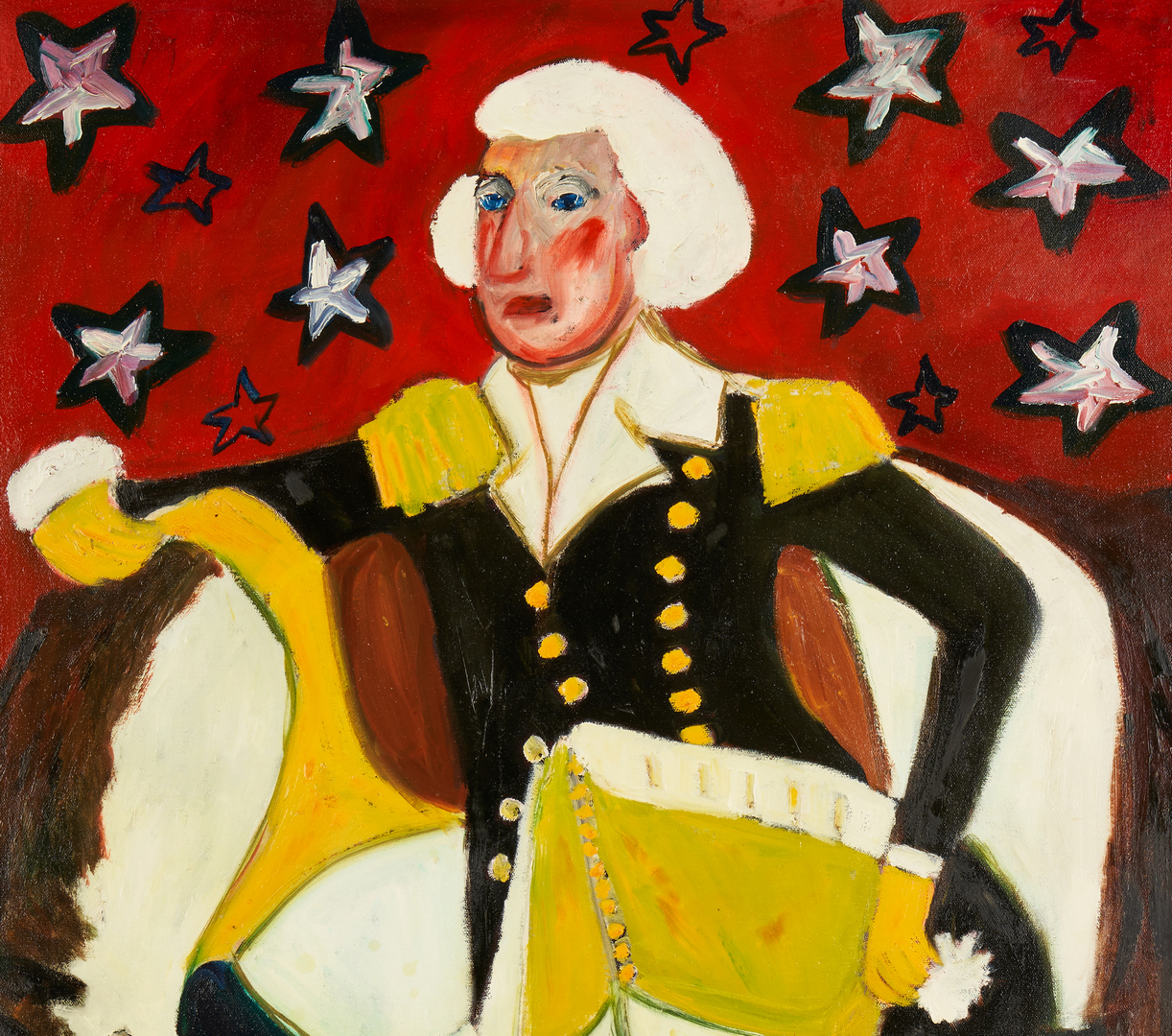 Lot 437: Lilian Webb Outsider Art Portrait, George Washington
