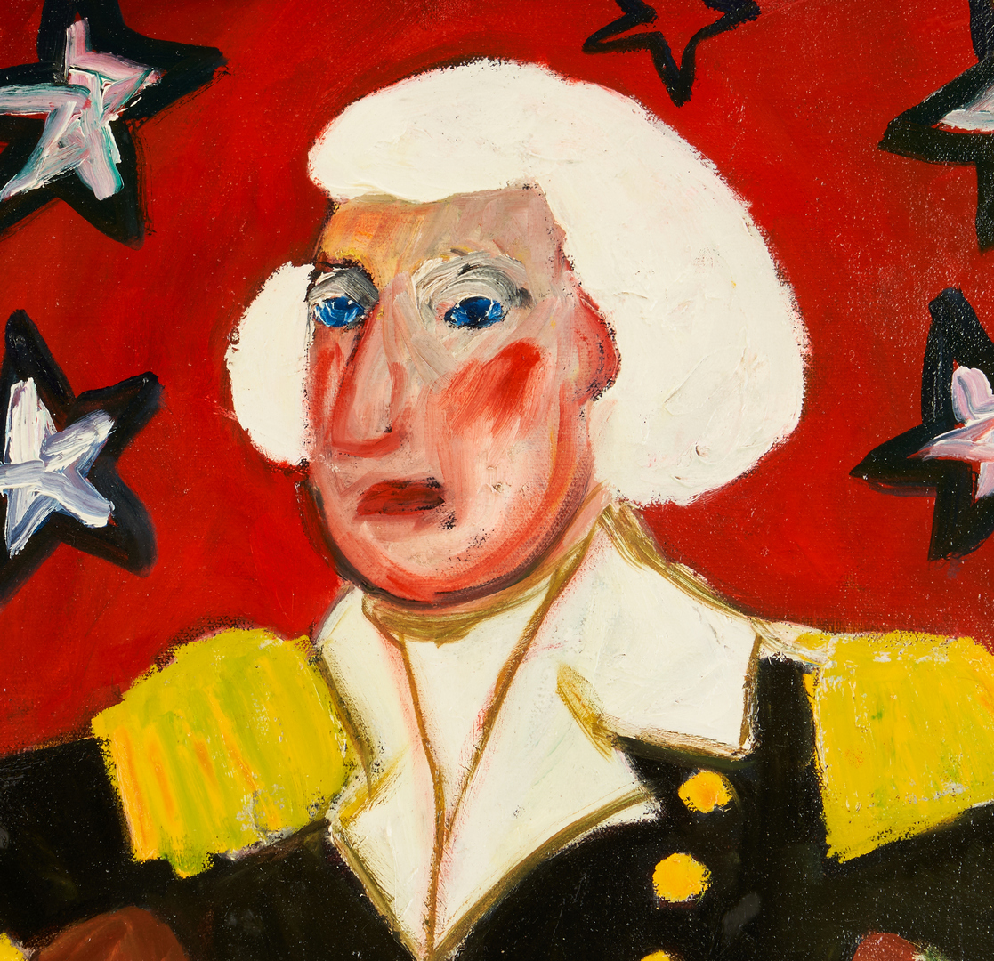 Lot 437: Lilian Webb Outsider Art Portrait, George Washington