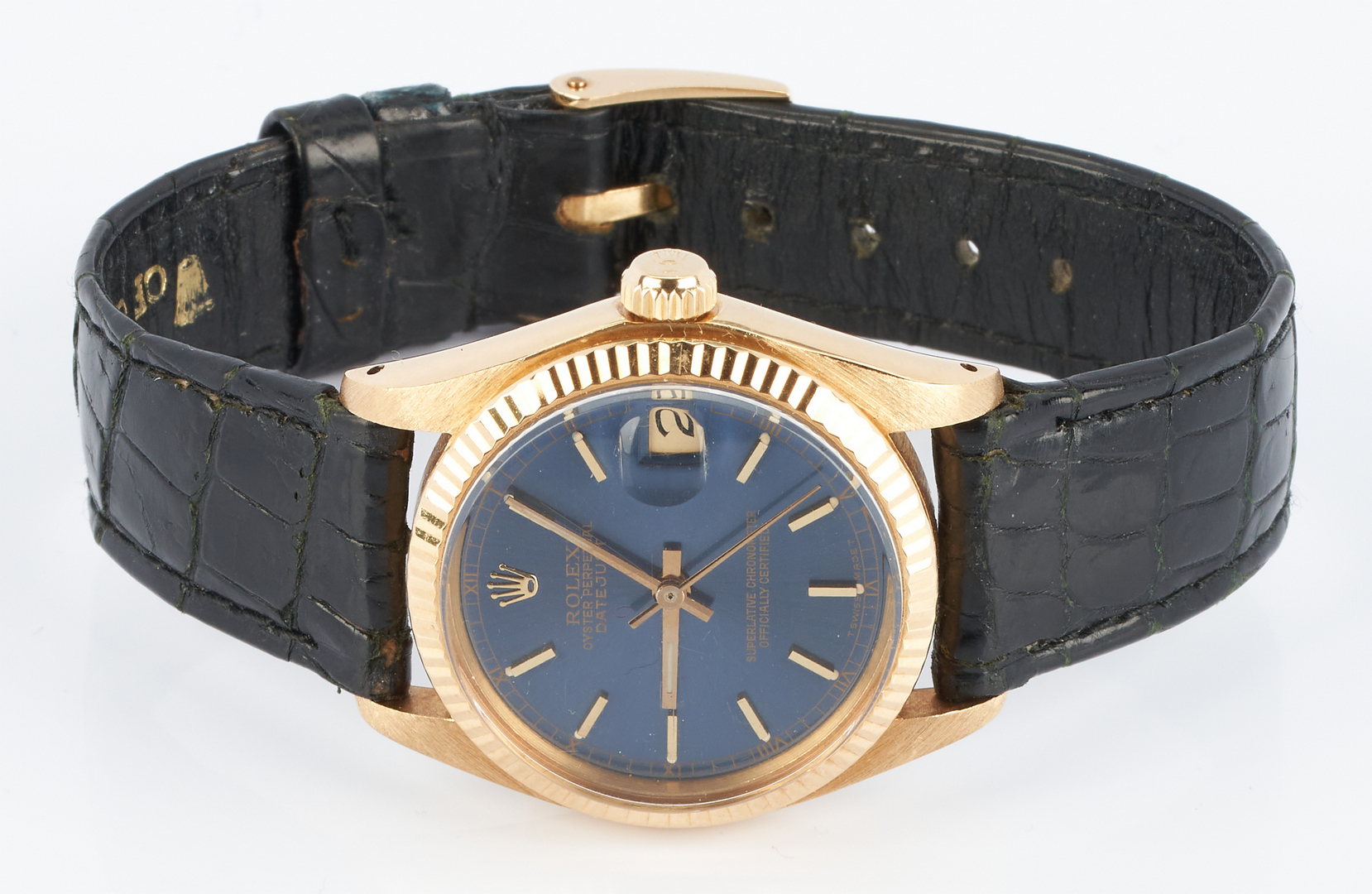 Lot 43: Rolex Medium Datejust 18K Wrist Watch