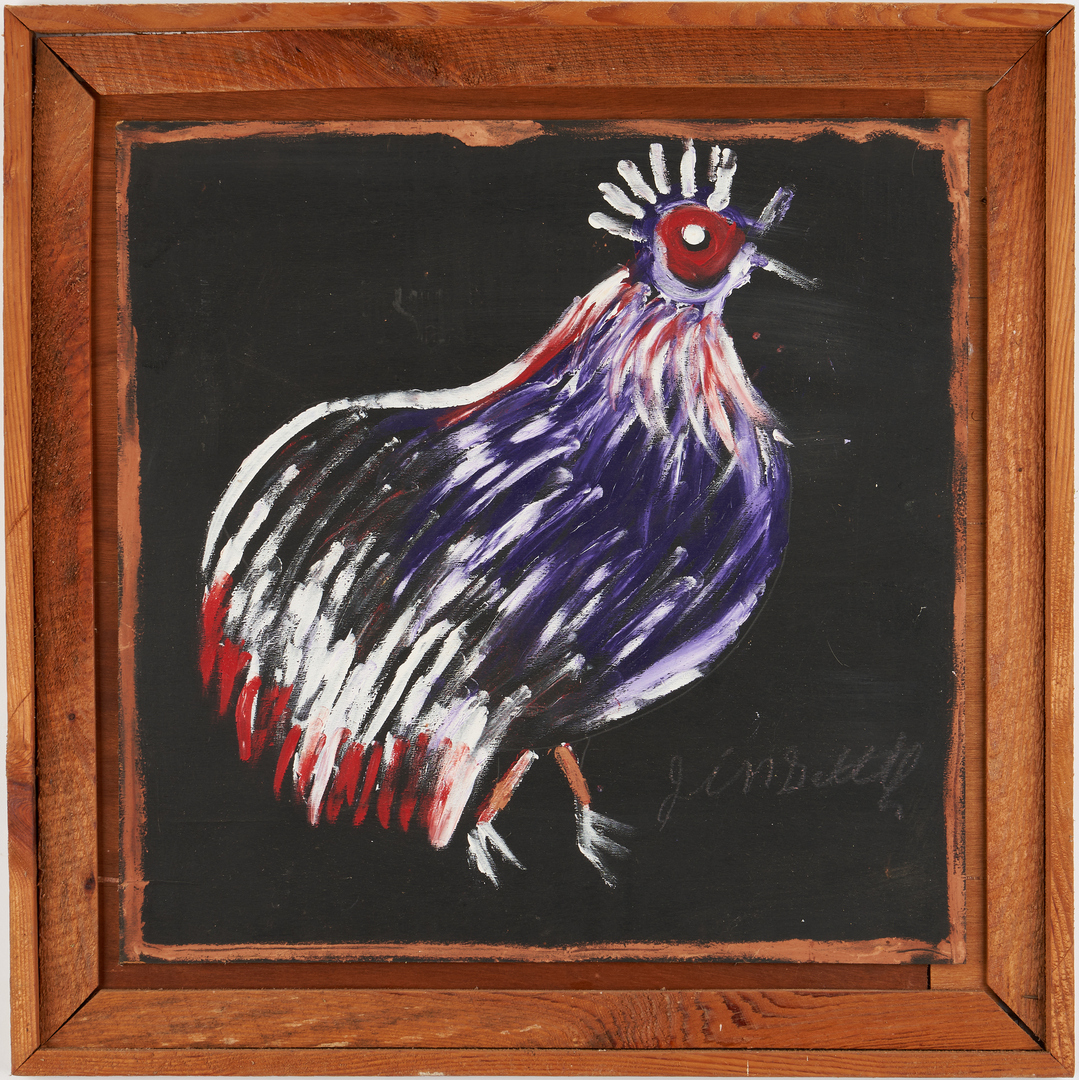 Lot 445: Jimmie Lee Sudduth Outsider Art Painting, Rooster