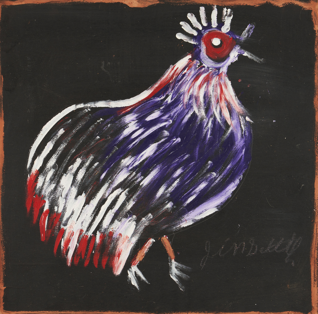 Lot 445: Jimmie Lee Sudduth Outsider Art Painting, Rooster