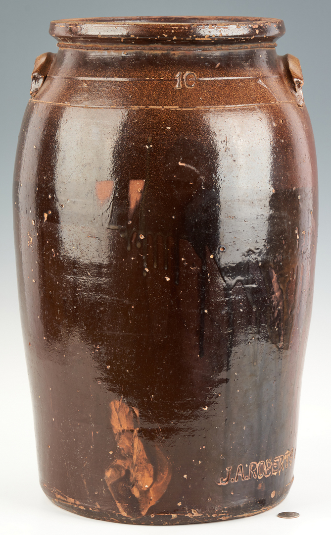 Lot 463: J.A Roberts Middle TN Pottery 10-Gallon Jar