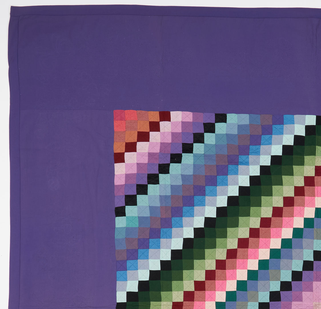 Lot 474: Amish Quilt, Sunshine and Shadow Pattern