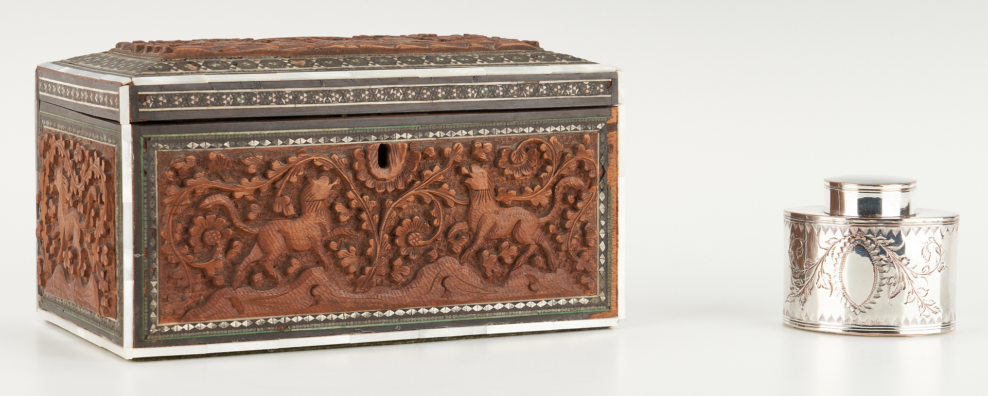Lot 481: 2 Tea Caddies: Anglo Indian and Old Sheffield