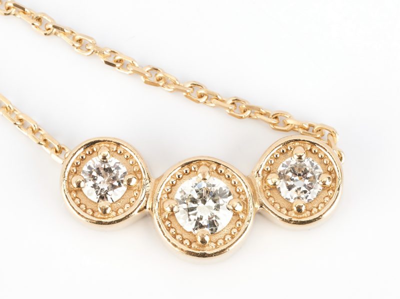 Lot 490: Ladies 14K & Diamond Necklace