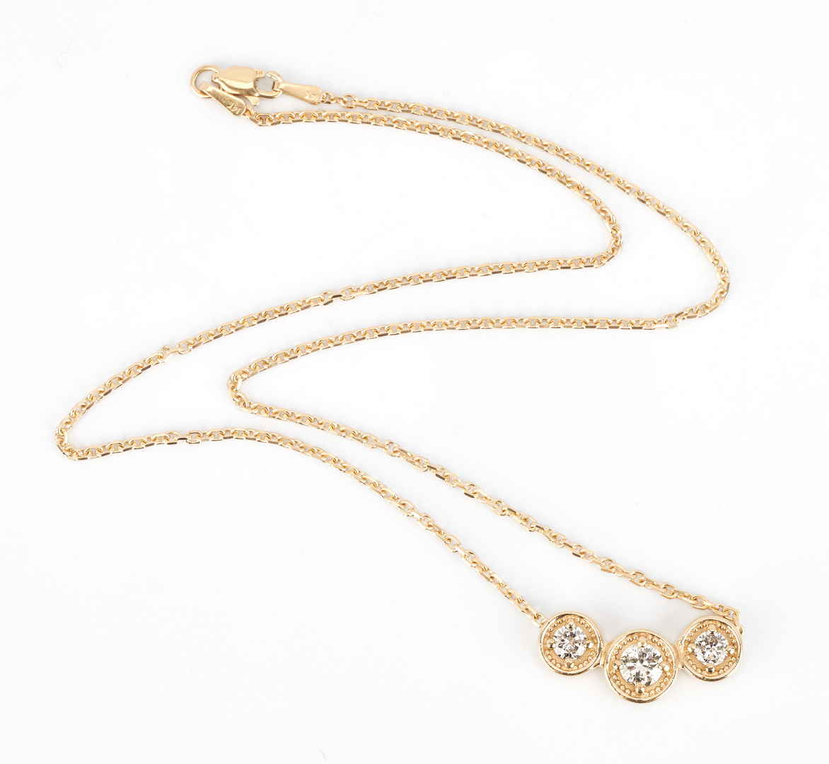 Lot 490: Ladies 14K & Diamond Necklace
