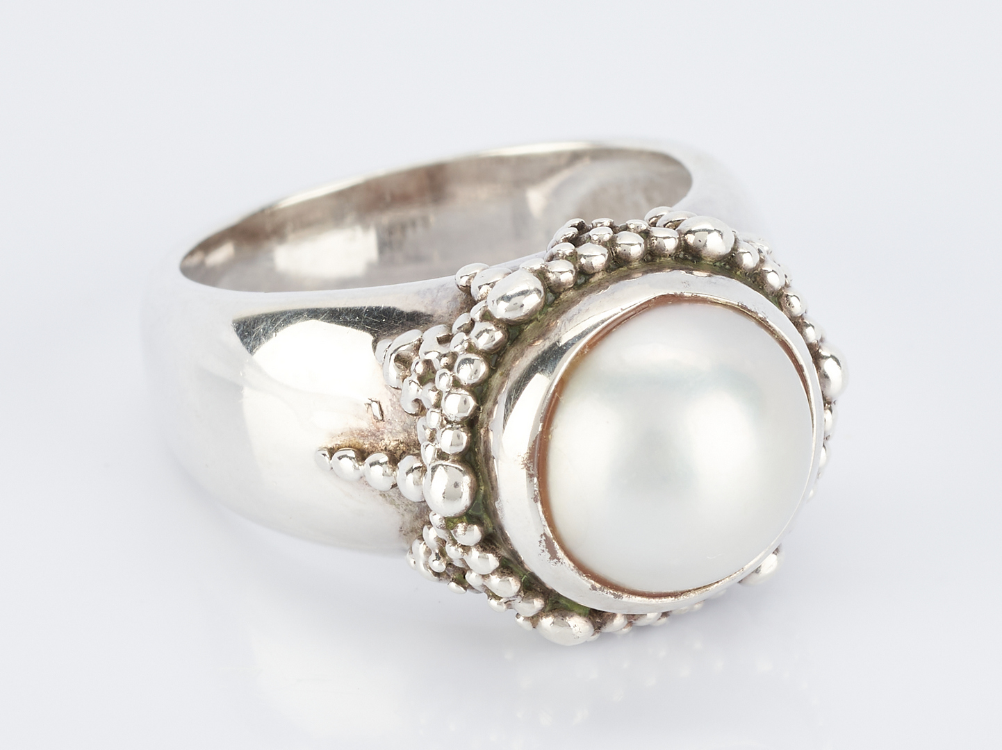 Lot 498: Yurman Sterling Necklace & Dweck Pearl Ring