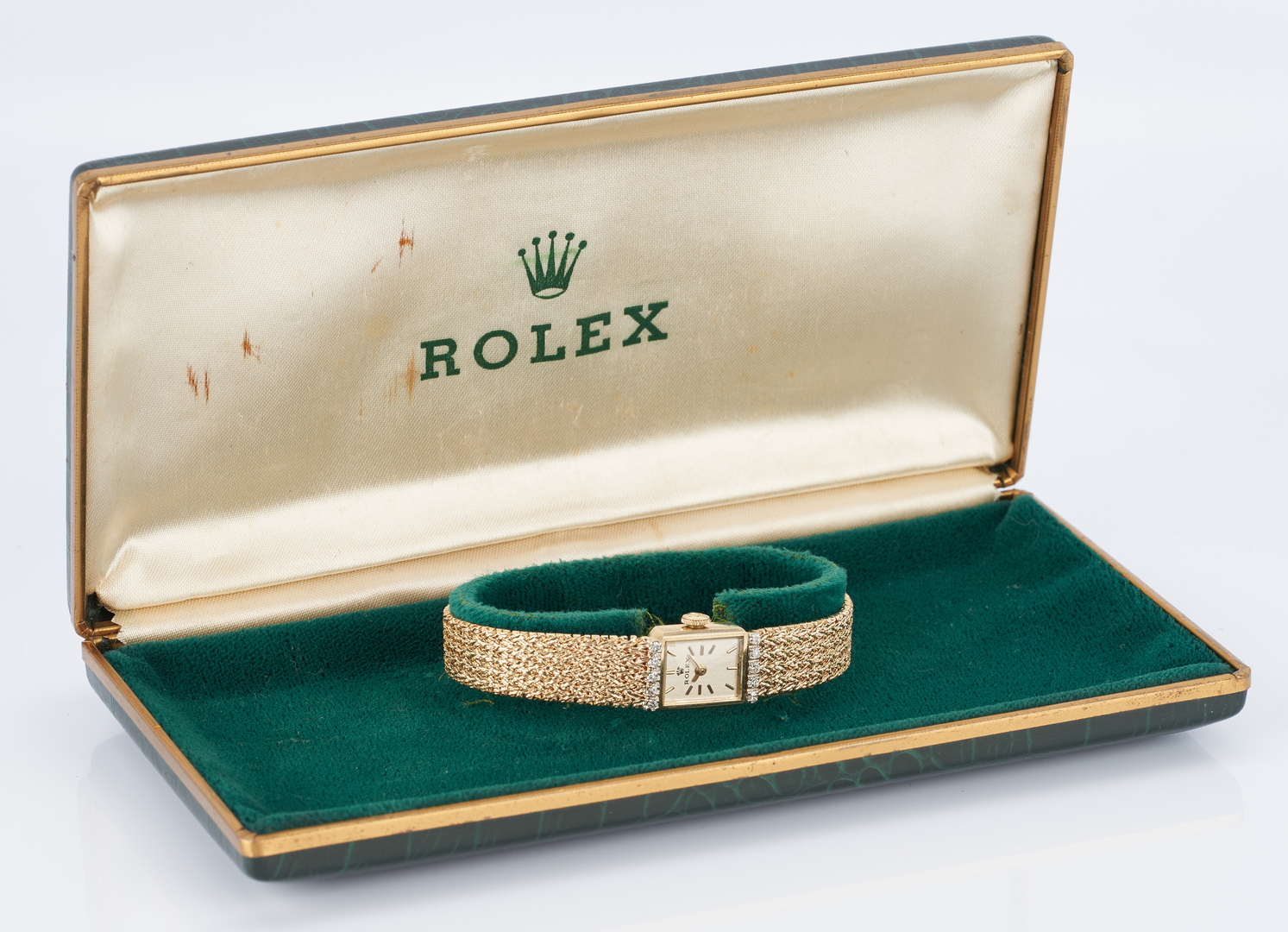 Lot 499: Ladies Vintage 14K & Diamond Rolex Dress Watch