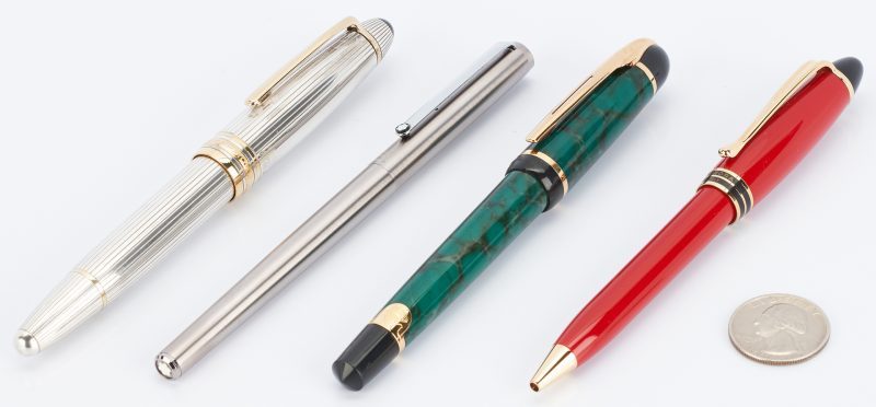 Lot 51: 4 Designer Pens, incl. 2 Montblanc, Aurora, Waterman