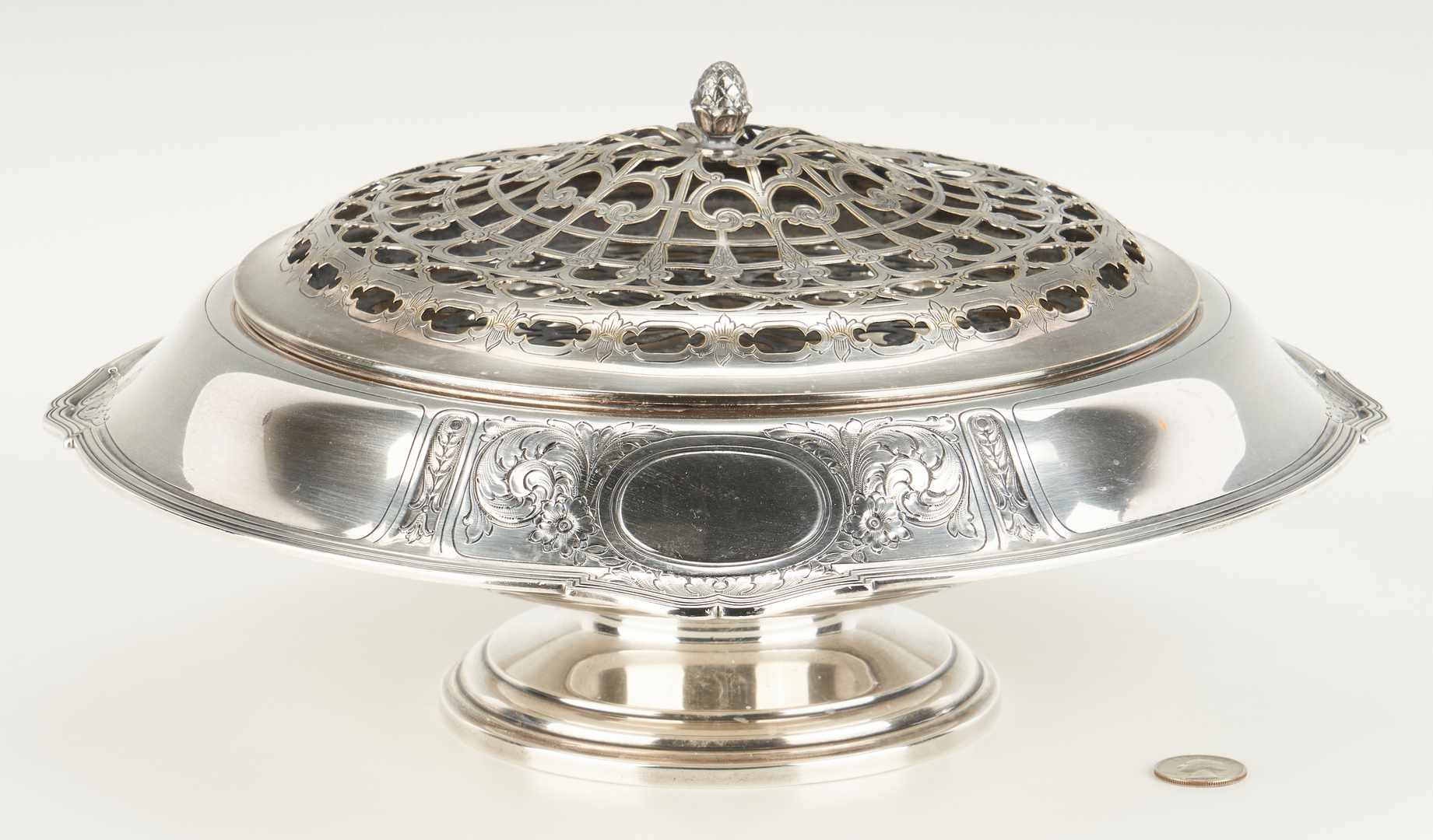 Lot 523: Gorham Sterling Centerpiece with flower frog