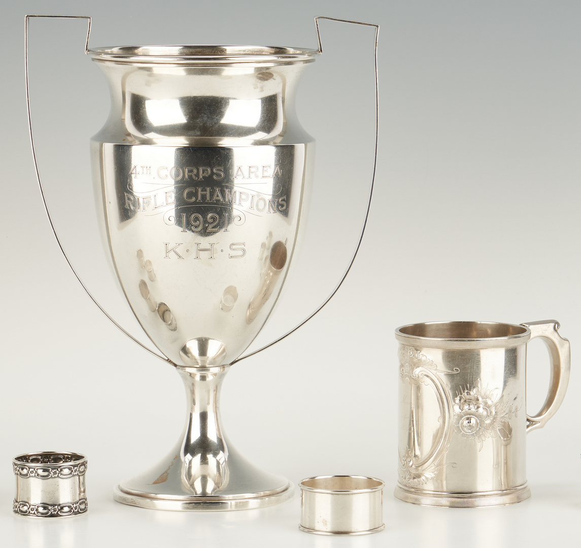 Lot 526: 10 Sterling Silver Items, incl. Trophy