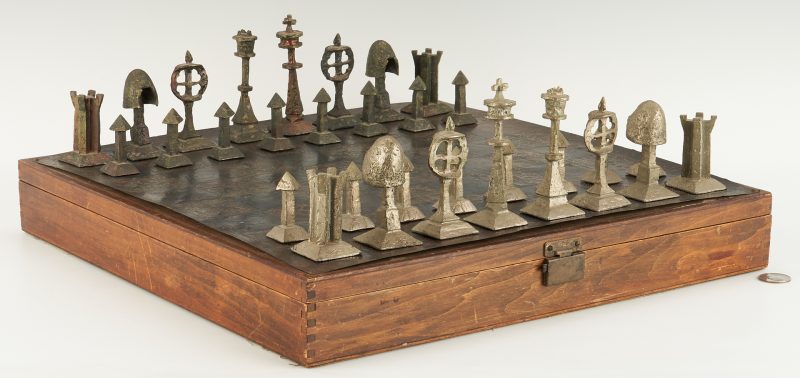 Lot 551: Richard L. Synek/Charles Martel Chess Set