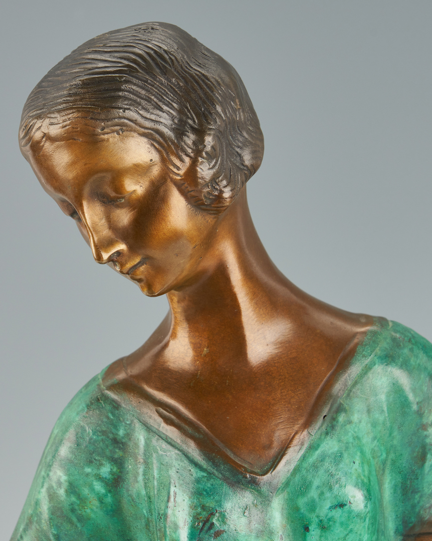 Lot 556: Ignacio Gallo Bronze Sculpture, Girl with Greyhound