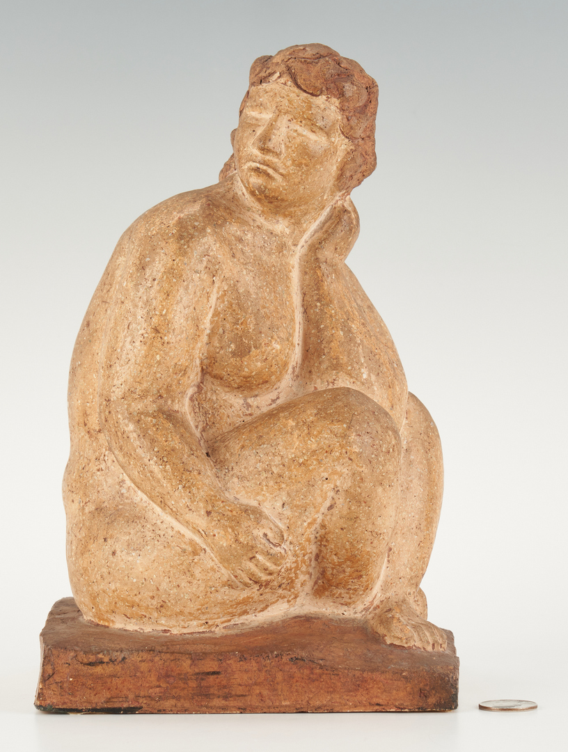 Lot 557: Philbrick M. Crouch Sculpture, Seated Figure