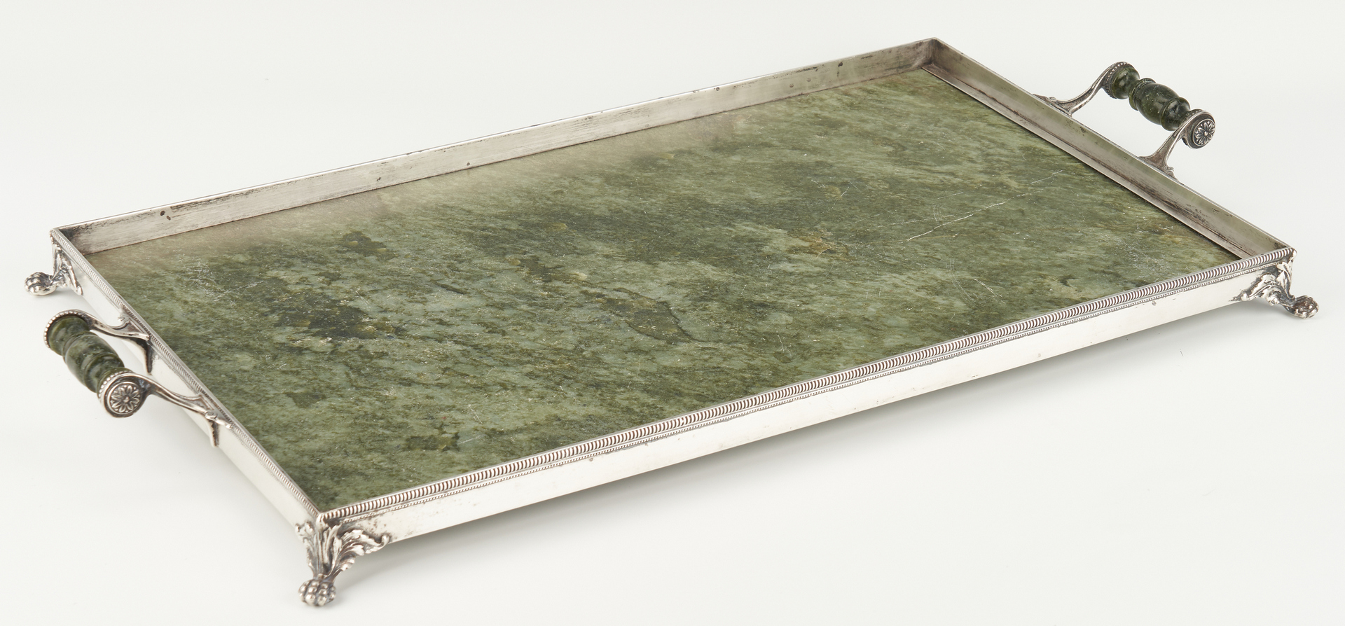 Lot 56: Lebkuecher Sterling & Marble Tray