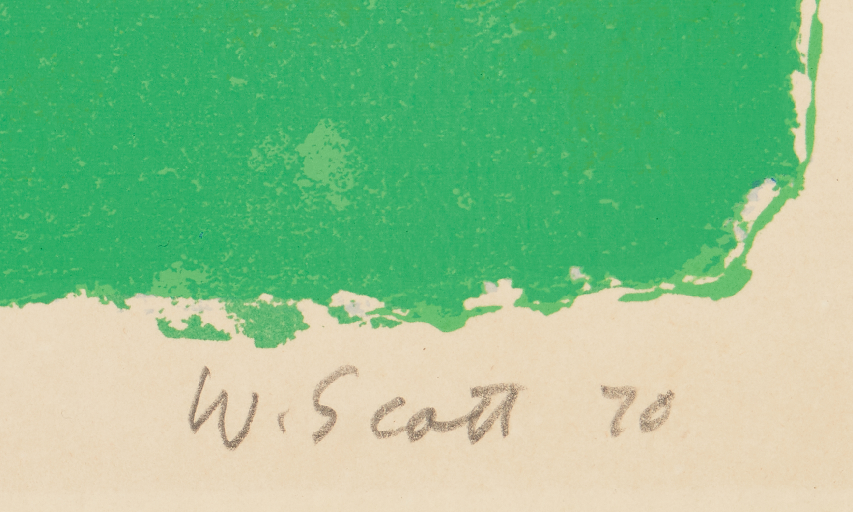 Lot 571: William Scott Screenprint, Bottle and Bowl, Blues on Green