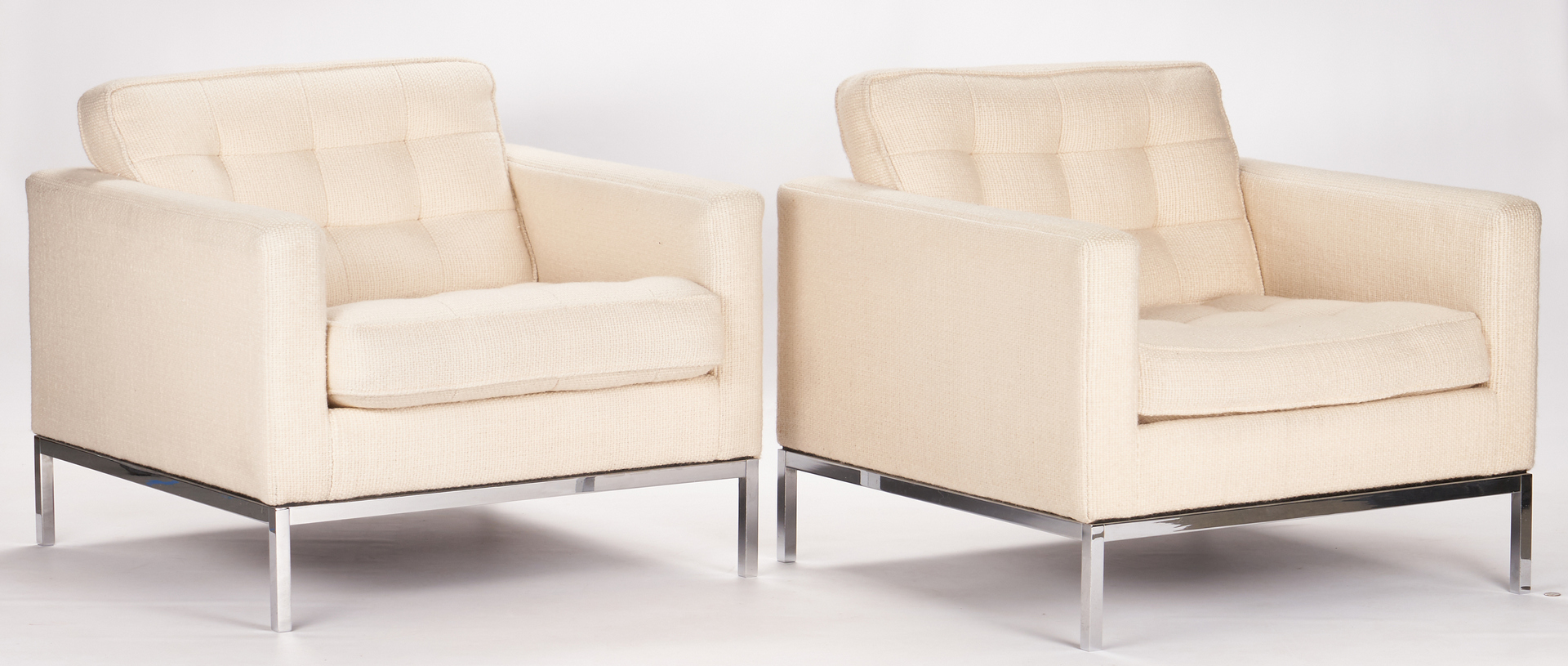 Lot 593: Pair Mid Century Knoll Parallel Bar System Lounge Chairs