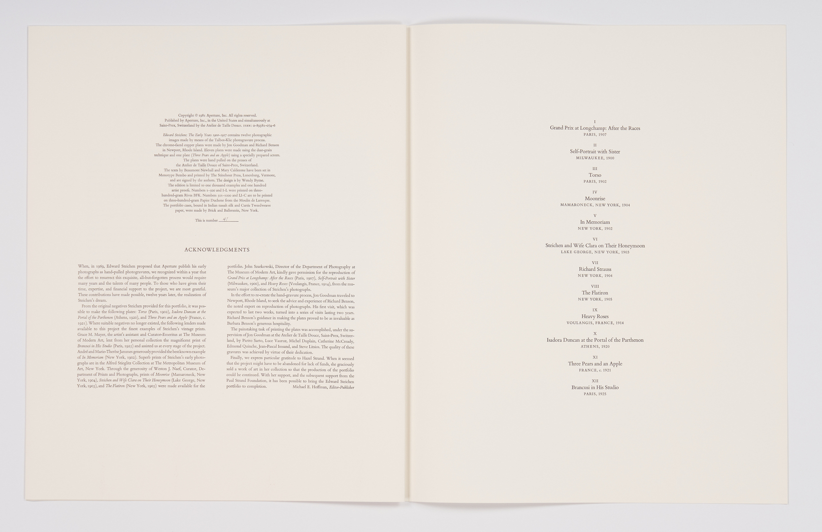 Lot 599: Edward Steichen, The Early Years, Print Portfolio