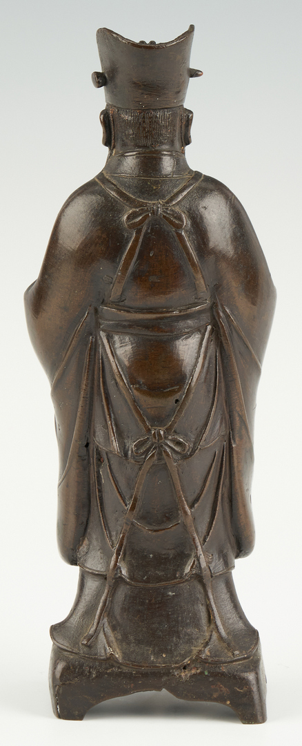 Lot 5: Chinese Daoist Bronze Figure, poss.Wen Chang