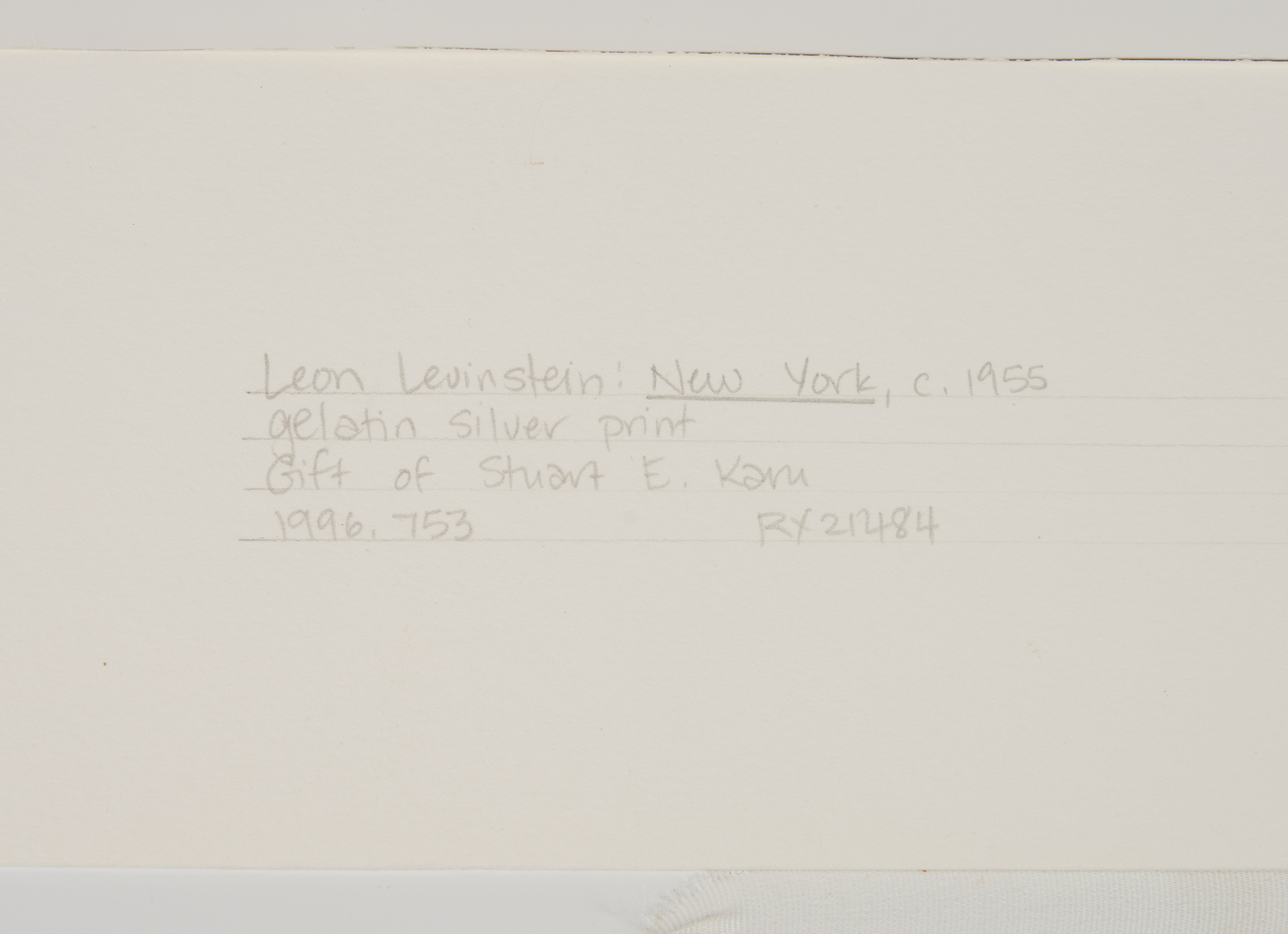 Lot 600: Leon Levinstein Photograph, Lower East Side