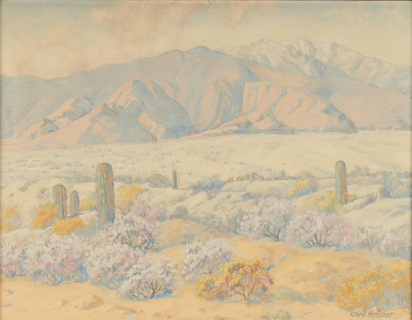 Lot 601: Chris Heisner Oil on Canvas Desert Landscape