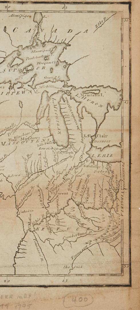 Lot 620: 12 U.S. Gazetteer Maps, 1795, 13 items