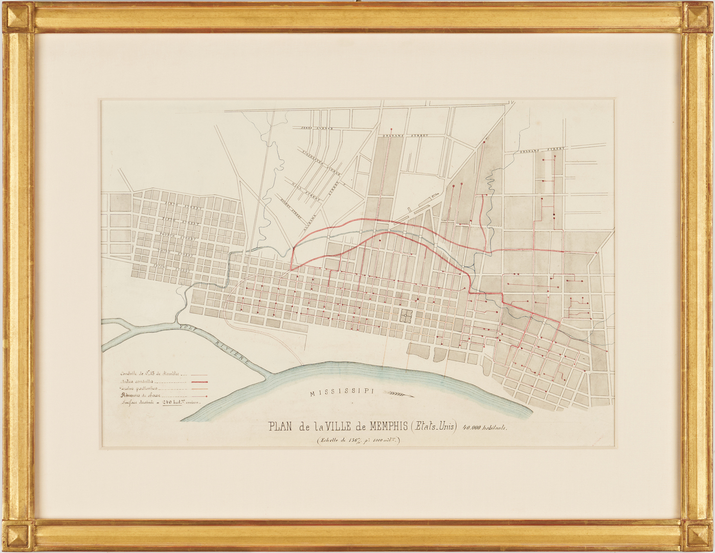 Lot 621: 19th Century Map of Memphis