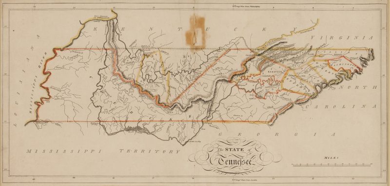 Lot 622: State of TN Map, M. Carey, 1814